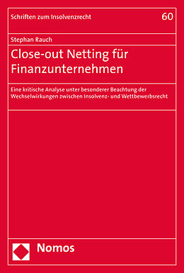 Kartonierter Einband Close-out Netting für Finanzunternehmen von Stephan Rauch