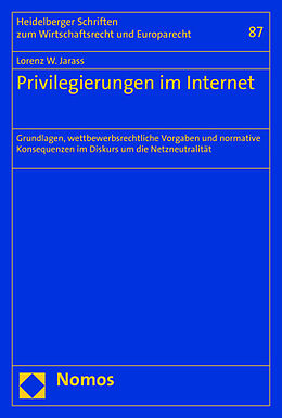 Kartonierter Einband Privilegierungen im Internet von Lorenz W. Jarass