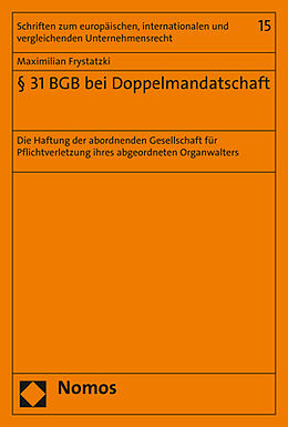 Kartonierter Einband § 31 BGB bei Doppelmandatschaft von Maximilian Frystatzki