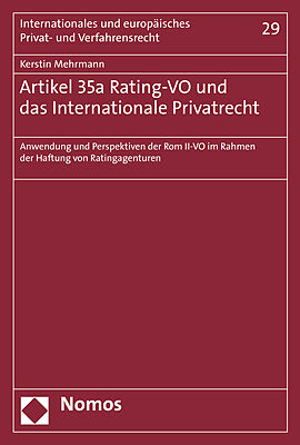 Artikel 35a Rating-VO und das Internationale Privatrecht
