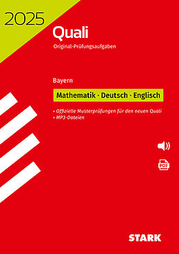 Kartonierter Einband STARK Original-Prüfungen Quali Mittelschule 2025 - Mathematik, Deutsch, Englisch 9. Klasse - Bayern von 