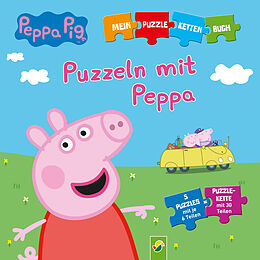 Pappband Peppa Pig - Puzzeln mit Peppa. Puzzle-Ketten-Buch mit 5 Puzzles mit je 6 Teilen von Schwager & Steinlein Verlag