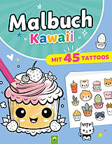 Kartonierter Einband Malbuch Kawaii mit 45 Tattoos von Schwager & Steinlein Verlag