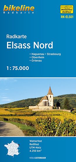 (Land)Karte Radkarte Elsass Nord von 