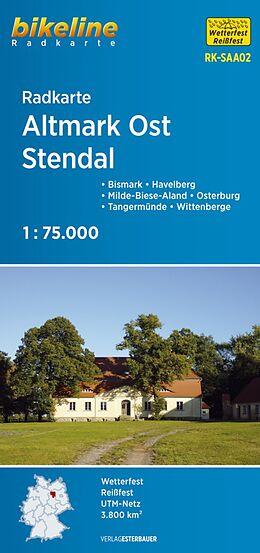 gefaltete (Land)Karte Radkarte Altmark Ost Stendal (RK-SAA02) von 