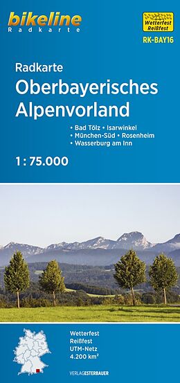 (Land)Karte Radkarte Oberbayerisches Alpenvorland (RK-BAY16) von 