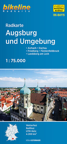 (Land)Karte Radkarte Augsburg und Umgebung (RK-BAY15) von 