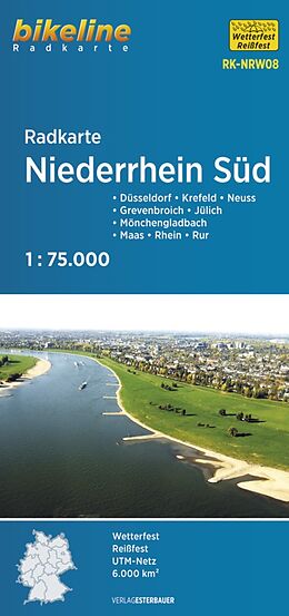 (Land)Karte Radkarte Niederrhein Süd (RK-NRW08) von 