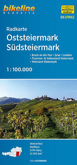 (Land)Karte Radkarte Oststeiermark, Südsteiermark von 