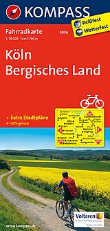(Land)Karte KOMPASS Fahrradkarte 3056 Köln - Bergisches Land 1:70.000 von 