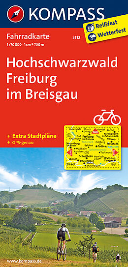 (Land)Karte KOMPASS Fahrradkarte Hochschwarzwald, Freiburg im Breisgau von 
