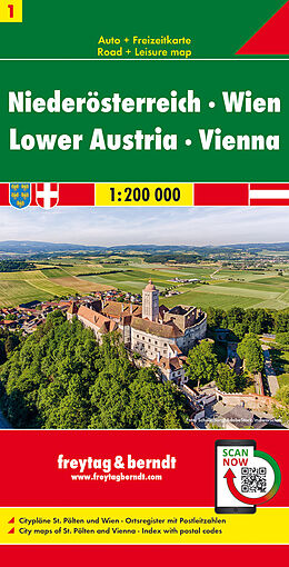 (Land)Karte Niederösterreich - Wien, Autokarte 1:200.000, freytag &amp; berndt von 