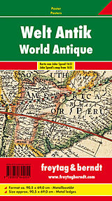 gerollte (Land)Karte Welt Antik, Karte von John Speed 1651, Poster, metallbestäbt von 
