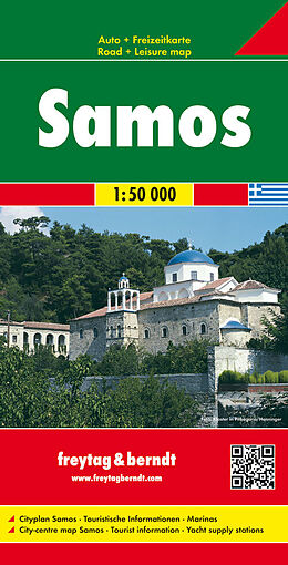 gefaltete (Land)Karte Samos, Autokarte 1:50.000 von 