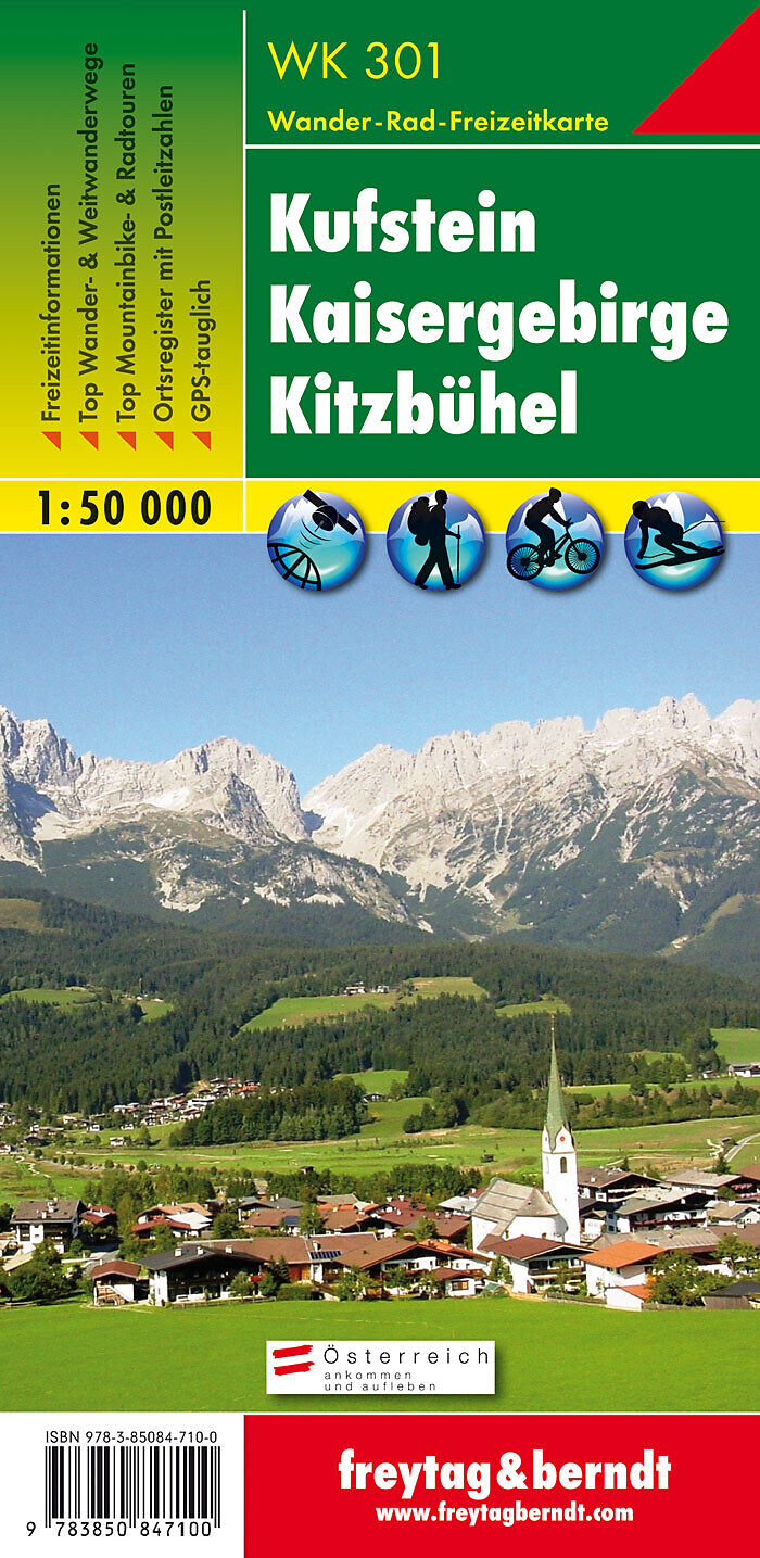 Kitzbühel Wanderkarte 1:50.000 Kaisergebirge WK 301 Kufstein