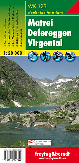(Land)Karte WK 123 Matrei - Defereggen - Virgental, Wanderkarte 1:50.000 von 