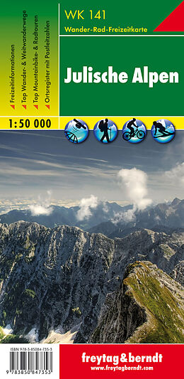 (Land)Karte WK 141 Julische Alpen, Wanderkarte 1:50.000 von 