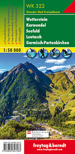 (Land)Karte WK 322, Wetterstein - Karwendel - Seefeld - Leutasch - Garmisch Partenkirchen, Wanderkarte 1:50.000 von 