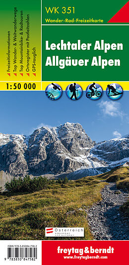 (Land)Karte WK 351 Lechtaler Alpen - Allgäuer Alpen, Wanderkarte 1:50.000 von 