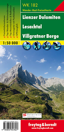 (Land)Karte Lienzer Dolomiten - Lesachtal - Villgratner Berge, Wanderkarte 1:50.000, freytag &amp; berndt, WK 182 von 