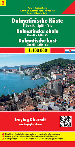 (Land)Karte Dalmatinische Küste, ibenik - Split - Vis, Autokarte 1:100.000 von 