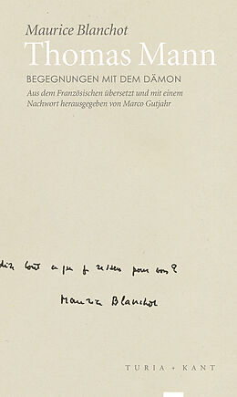 Kartonierter Einband Thomas Mann von Maurice Blanchot