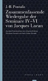Kartonierter Einband Zusammenfassende Wiedergabe der Seminare IVVI von Jacques Lacan von J.-B. Pontalis