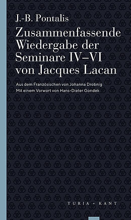 Kartonierter Einband Zusammenfassende Wiedergabe der Seminare IVVI von Jacques Lacan von J.-B. Pontalis