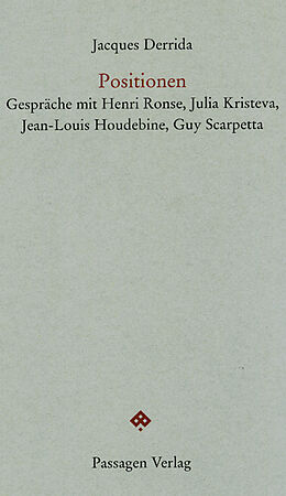 Kartonierter Einband Positionen von Jacques Derrida