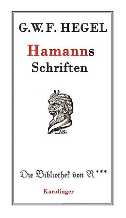 Kartonierter Einband Hamanns Schriften von G.W.F. Hegel