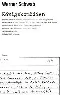 E-Book (epub) Königskomödien von Werner Schwab