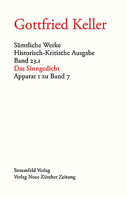 Fester Einband Sämtliche Werke. Historisch-Kritische Ausgabe, Band 23.1 von Gottfried Keller