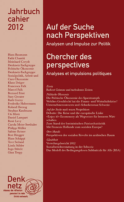 Jahrbuch Denknetz 2012: Auf der Suche nach Perspektiven
