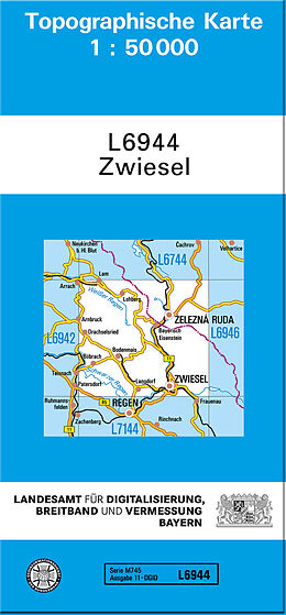 (Land)Karte TK50 L6944 Zwiesel von Bayern Landesamt für Digitalisierung Breitband und Vermessung Ba