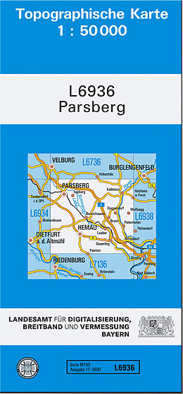 (Land)Karte TK50 L6936 Parsberg von Bayern Landesamt für Digitalisierung Breitband und Vermessung Ba