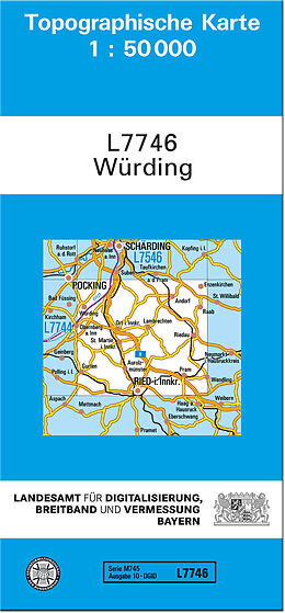 (Land)Karte TK50 L7746 Würding von Bayern Landesamt für Digitalisierung Breitband und Vermessung Ba