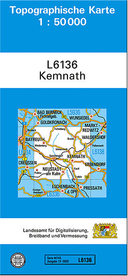 (Land)Karte TK50 L6136 Kemnath von 