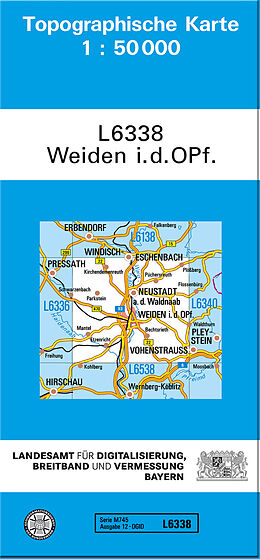 (Land)Karte TK50 L6338 Weiden i.d.OPf. von 