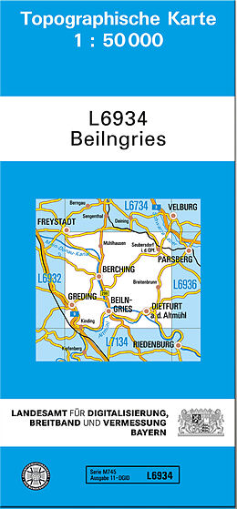 (Land)Karte TK50 L6934 Beilngries von Bayern Landesamt für Digitalisierung Breitband und Vermessung Ba