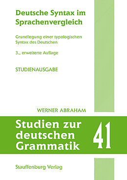 Kartonierter Einband Deutsche Syntax im Sprachenvergleich von Werner Abraham