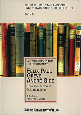Kartonierter Einband Felix Paul Greve - André Gide von 