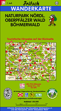 gefaltete (Land)Karte Naturpark Nördlicher Oberpfälzer Wald - Böhmerwald von 