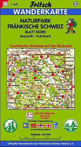 gefaltete (Land)Karte Naturpark Fränkische Schweiz - Blatt Nord von 