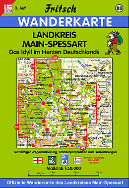 gefaltete (Land)Karte Landkreis Main-Spessart von 