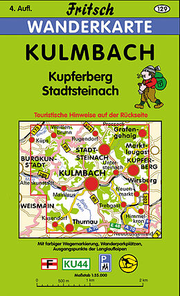 gefaltete (Land)Karte Kulmbach von 