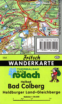 gefaltete (Land)Karte Bad Rodach Thermalbad (b. Coburg) von 