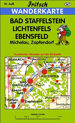 gefaltete (Land)Karte Bad Staffelstein - Lichtenfels - Ebensfeld von 