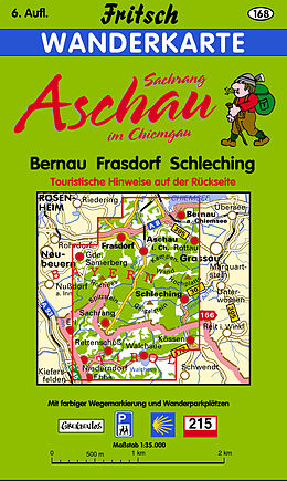 gefaltete (Land)Karte Aschau - Bernau - Frasdorf - Schleching von 