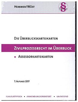 Textkarten / Symbolkarten Ass. Karteikarten Zivilprozessrecht im Überblick von Karl-Edmund Hemmer, Achim Wüst