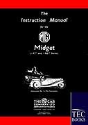 Couverture cartonnée Instruction Manual for the MG Midget (P/PB Series) de Anonym Anonym